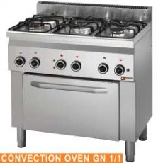 Fourneau 5 feux gaz, four à convection électrique 4xGN1/1