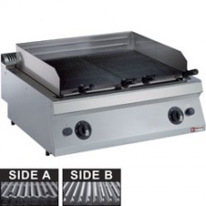 Grill pierre de lave gaz, grille en fonte 1 modules sur meuble "medium 1700"