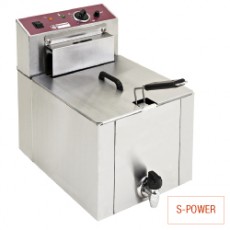 Friteuse de table électrique "S-Power" 12 litres + robinet de vidange