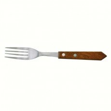 Couteaux & fourchettes à steak - manche en bois marron - 12