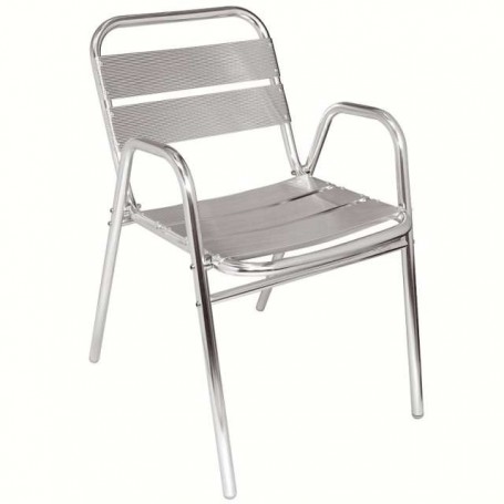 Chaise en aluminium avec accoudoir