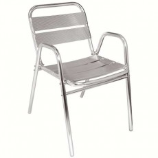 Chaise en aluminium avec accoudoirs