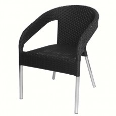 Chaise en rotin synthétique gris anthracite