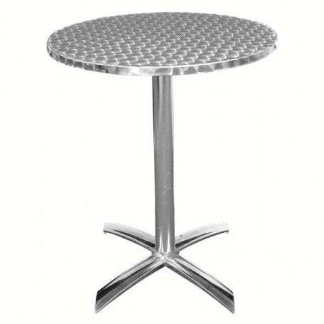 Table bistro escamotable en aluminium