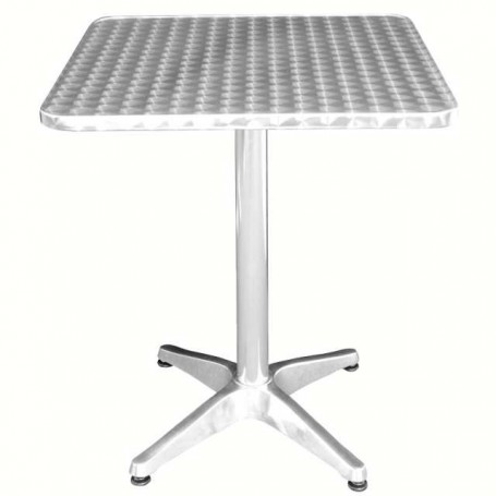 Table bistro carrée en aluminium