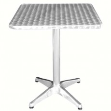 Table bistro carrée en aluminium