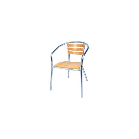 Fauteuils en frêne et aluminium empilables