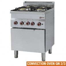 Fourneau 4 feux gaz et four convection électrique GN2/3