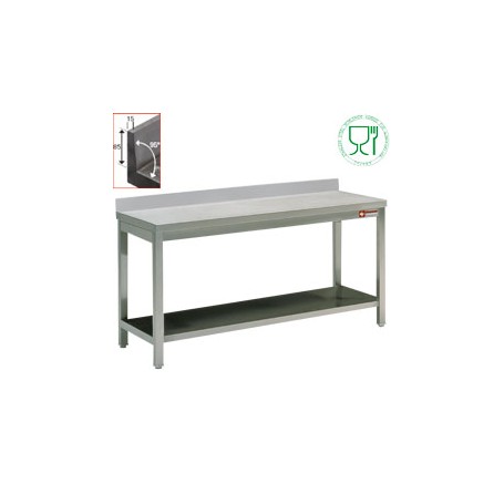 Table de travail + dosseret inox AISI304/441 - 700 mm