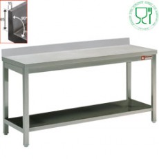 Table de travail + dosseret inox AISI304/441 - 700 mm