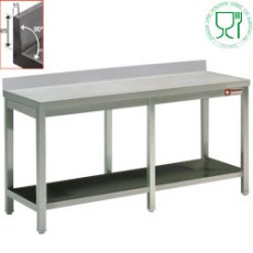 Table de travail + dosseret inox AISI304/441 - 700 mm