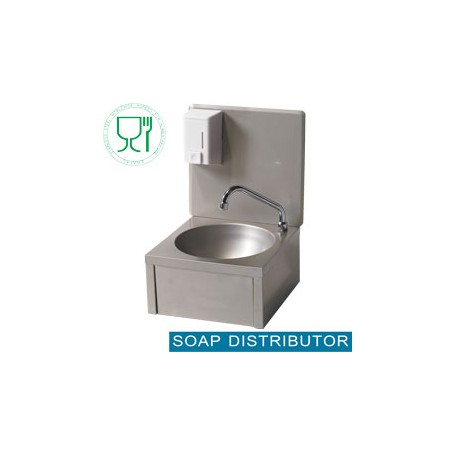 Lave-mains mural + distributeur savon 500ml - eau froide