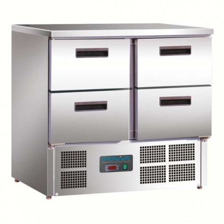 Table frigo ventilée en inox portes ou tiroirs